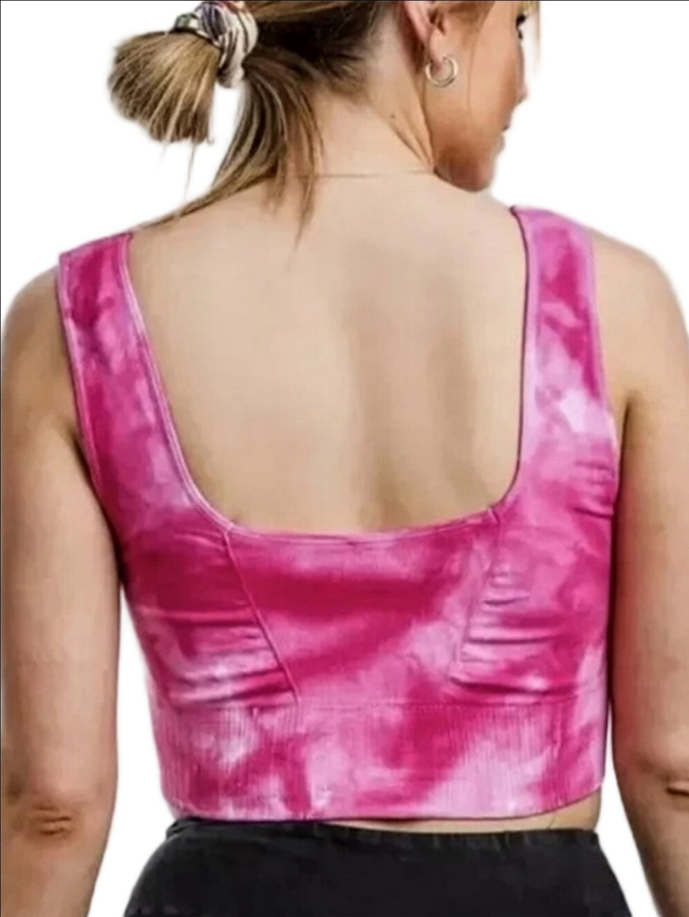 🆕 FREE PEOPLE MOVEMENT "GOOD KARMA" FUCHSIA PINK TIE DYE SPORTS BRA - Picture 5 of 11
